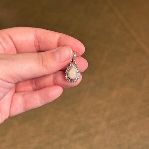 Sterling Silver Teardrop Pink Opal Pendant